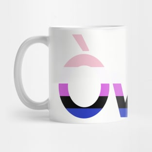 ÒwÓ Genderfluid angry owo pride emoticon Mug